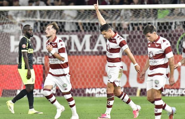 Rapid a făcut spectacol cu CFR Cluj și a urcat pe primul loc în Superliga » Dobre și Moruțan, cei mai buni jucători în derby