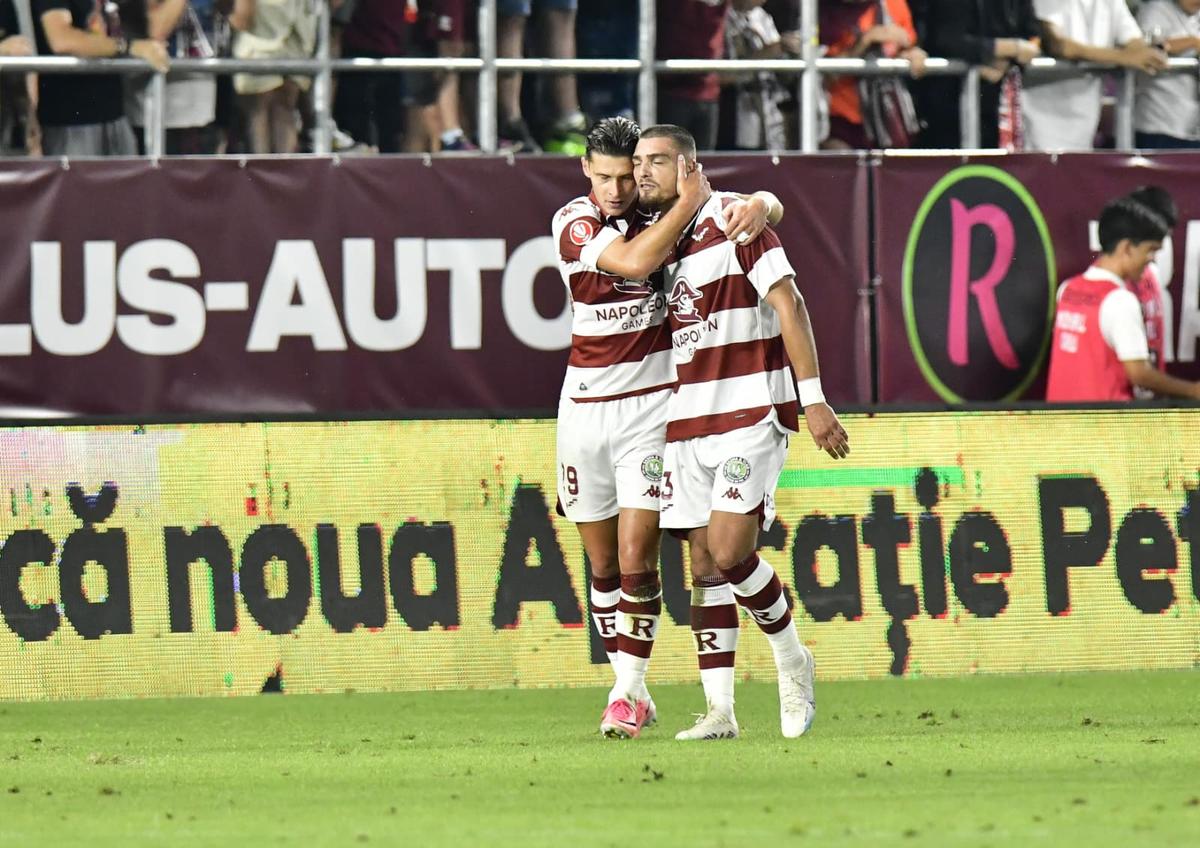 Rapid a făcut spectacol cu CFR Cluj și a urcat pe primul loc în Superliga » Dobre și Moruțan, cei mai buni jucători în derby