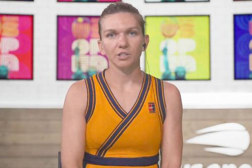 Simona Halep a acordat un interviu după meciul cu Kristina Kucova // foto: captură Eurosport