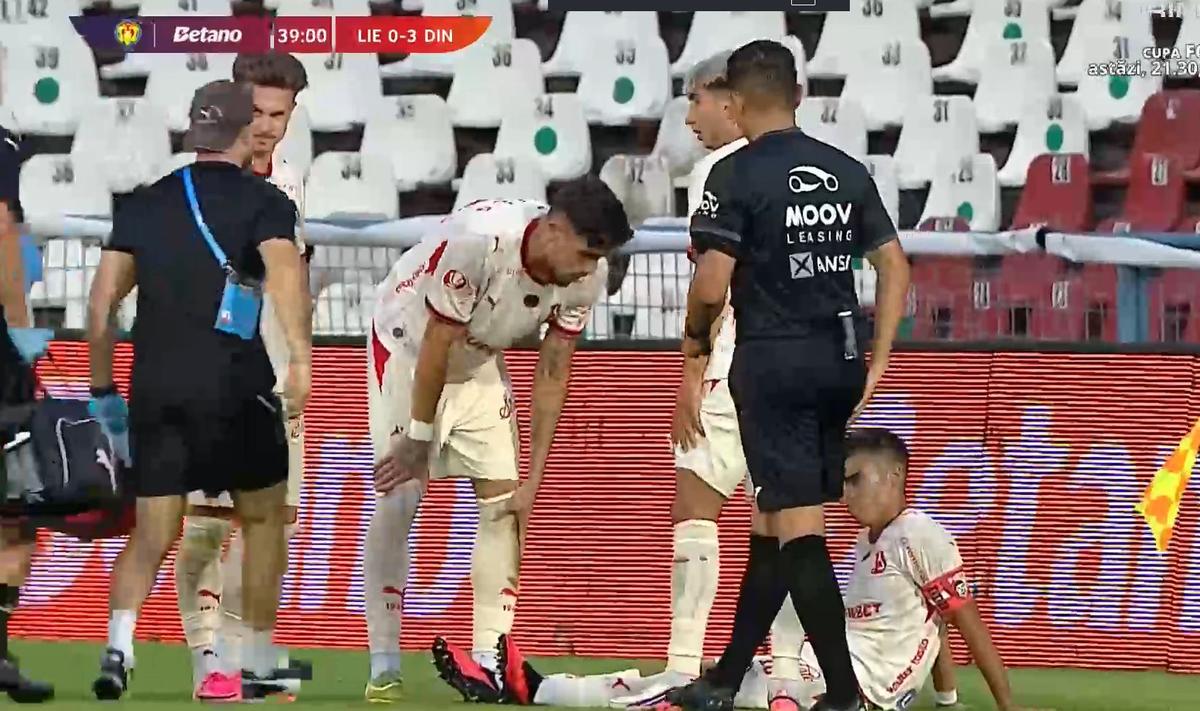 Cătălin Cîrjan, accidentare ușoară în Sporting Liești - Dinamo