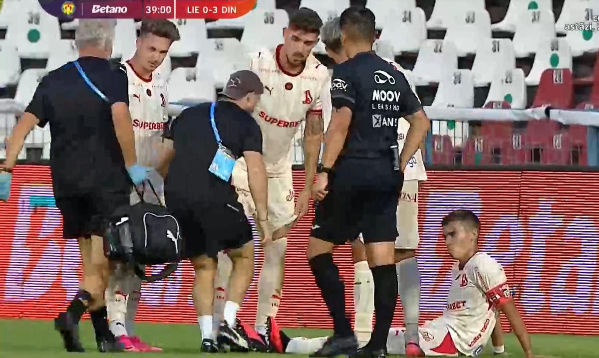 Cătălin Cîrjan, accidentare ușoară în Sporting Liești - Dinamo