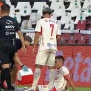 Cătălin Cîrjan, accidentare ușoară în Sporting Liești - Dinamo / FOTO: captură @Prima Sport