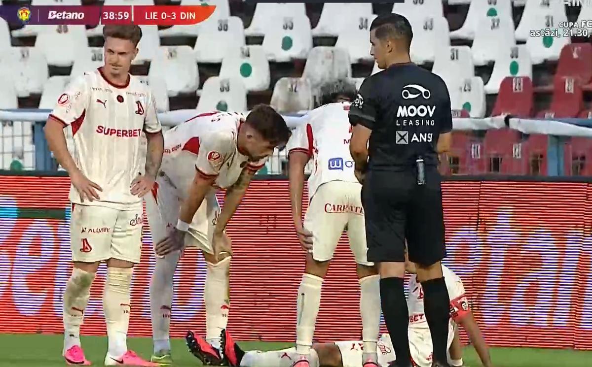 Cătălin Cîrjan, accidentare ușoară în Sporting Liești - Dinamo