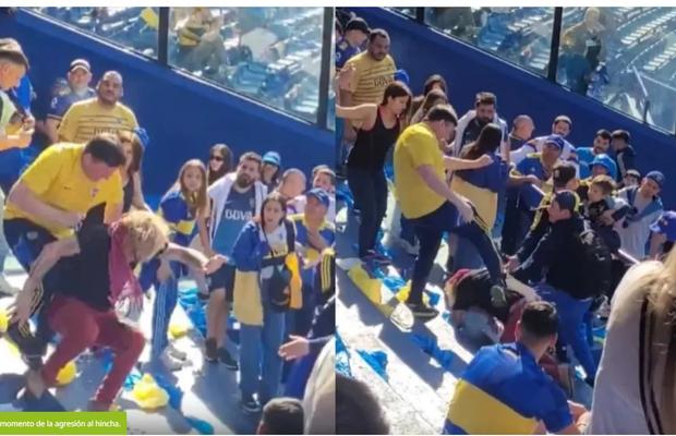 Bătaie între suporteri la Superclasico! Un fan al lui River Plate, prins de un grup de susținători ai lui Boca Juniors
