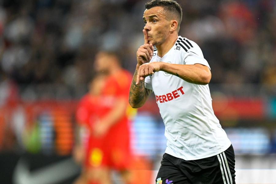 Gestul lui Dan Nistor, după golul marcat împotriva FCSB-ului / foto: Raed Krishan 7 detalii surprinse de reporterii GSP pe stadion, la FCSB - U Cluj: nervi între colegi, vizita unui jucător-simbol, revanșa lui Dawa + gestul sfidător al lui Nistor