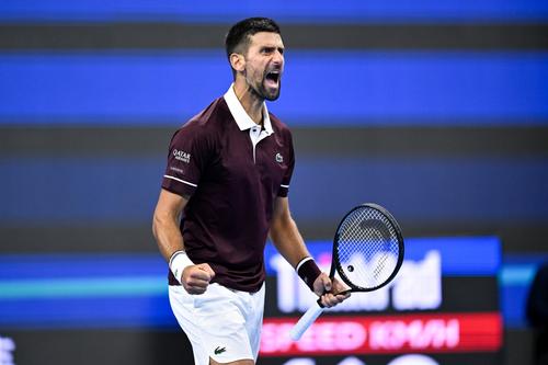 Novak Djokovic după un punct reușit la Beijing  FOTO Guliver/GettyImages