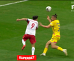 Drăgușin, cartonaș roșu în Polonia - România / FOTO: Captură TV @Antena 1