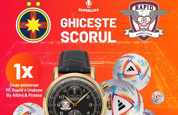 Ghicește scorul la FCSB - Rapid și câștigă un ceas de 2000 de lei și 5 alte premii!
