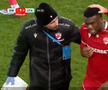 Josue Homawoo, accidentat în Dinamo - UTA Arad, foto: captură Prima Sport