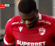 Josue Homawoo, accidentat în Dinamo - UTA Arad, foto: captură Prima Sport