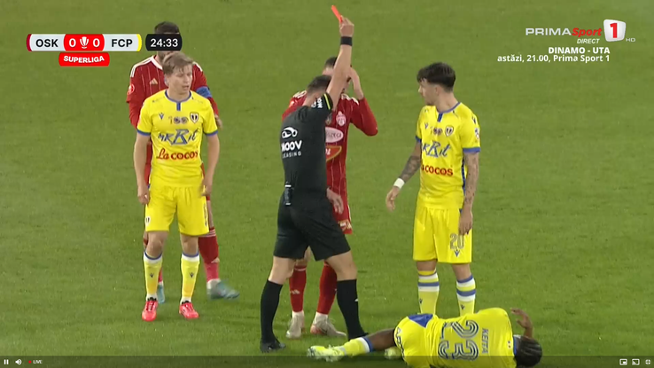 Eliminarea lui Kallaku din Sepsi - Petrolul, foto: captură Prima Sport
