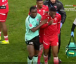 Josue Homawoo, accidentat în Dinamo - UTA Arad, foto: captură Prima Sport