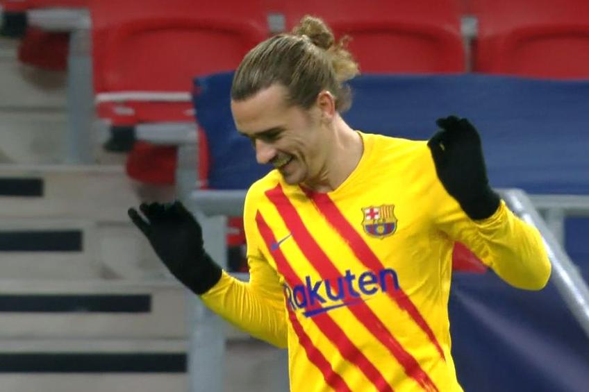 Griezmann a înscris cu călcâiul contra lui Ferencvaros / Captură Telekom Sport