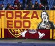 Fanii au afișat pe Olimpico mesaje de susținere pentru fostul romanist Edoardo Bove / Foto: Imago