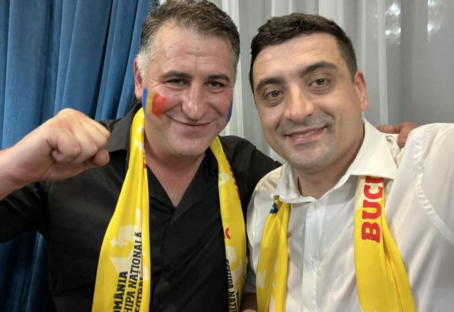 Ciprian Paraschiv și George Simion. Foto: Facebook Fosta mână dreaptă a lui Răzvan Burleanu este deputat din partea AUR! A renunțat să fie observator UEFA pentru a intra în politică