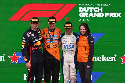 Isack Hadjar, pe podium la Zandvoort (echipament alb) / Foto: Imago Images
