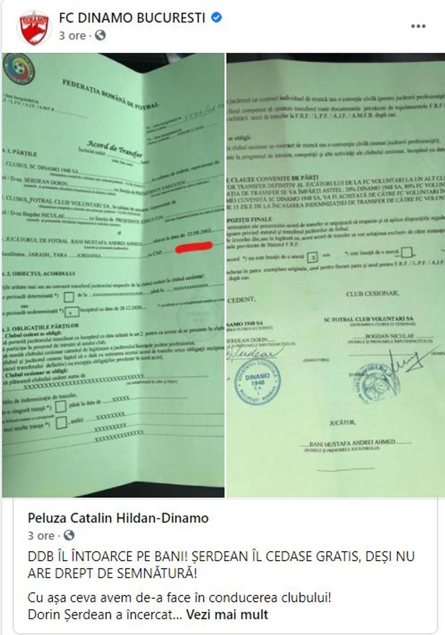 DINAMO. DDB face dezvăluiri incredibile: cum ar fi încercat Dorin Șerdean să trimită un jucător în Liga 1 » Fanii au blocat mutarea