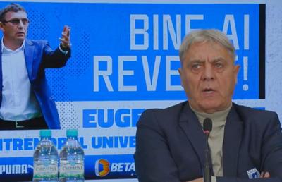 „Geană” pe titlu! Sorin Cârțu are încredere deplină în Eugen Neagoe: „Credem că Universitatea va arăta mai bine cu el decât cu restul antrenorilor care au trecut pe aici”