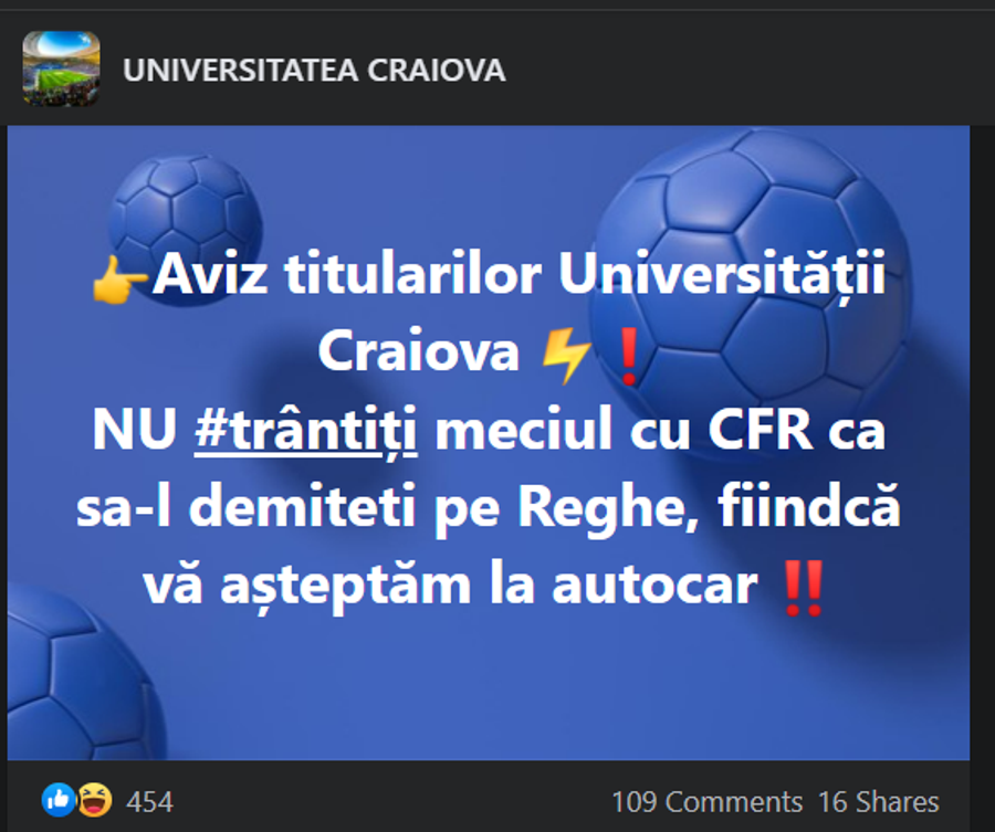 Tensiuni înainte de Craiova - CFR Cluj: „Nu trântiți meciul, vă așteptăm la autocar” » Reghecampf, confruntat în conferință cu un scenariu incredibil