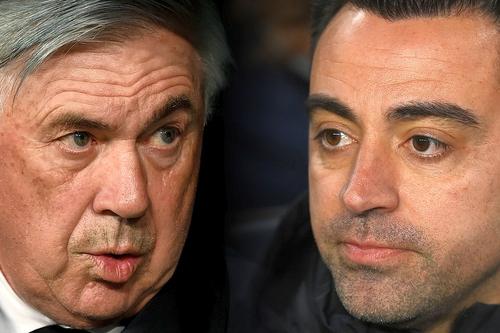 Carlo Ancelotti (în stânga) și Xavi Hernandez // foto: Guliver/gettyimages