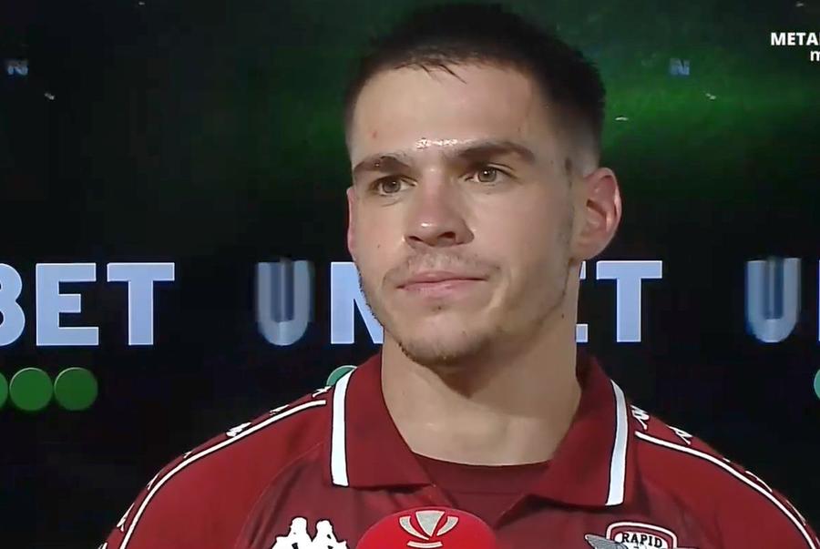 Daniel Paraschiv, atacantul Rapidului, la flash-interviu Ce l-a surprins pe Costel Gâlcă în Hermannstadt - Rapid: „Adevărul e că nu mă așteptam”