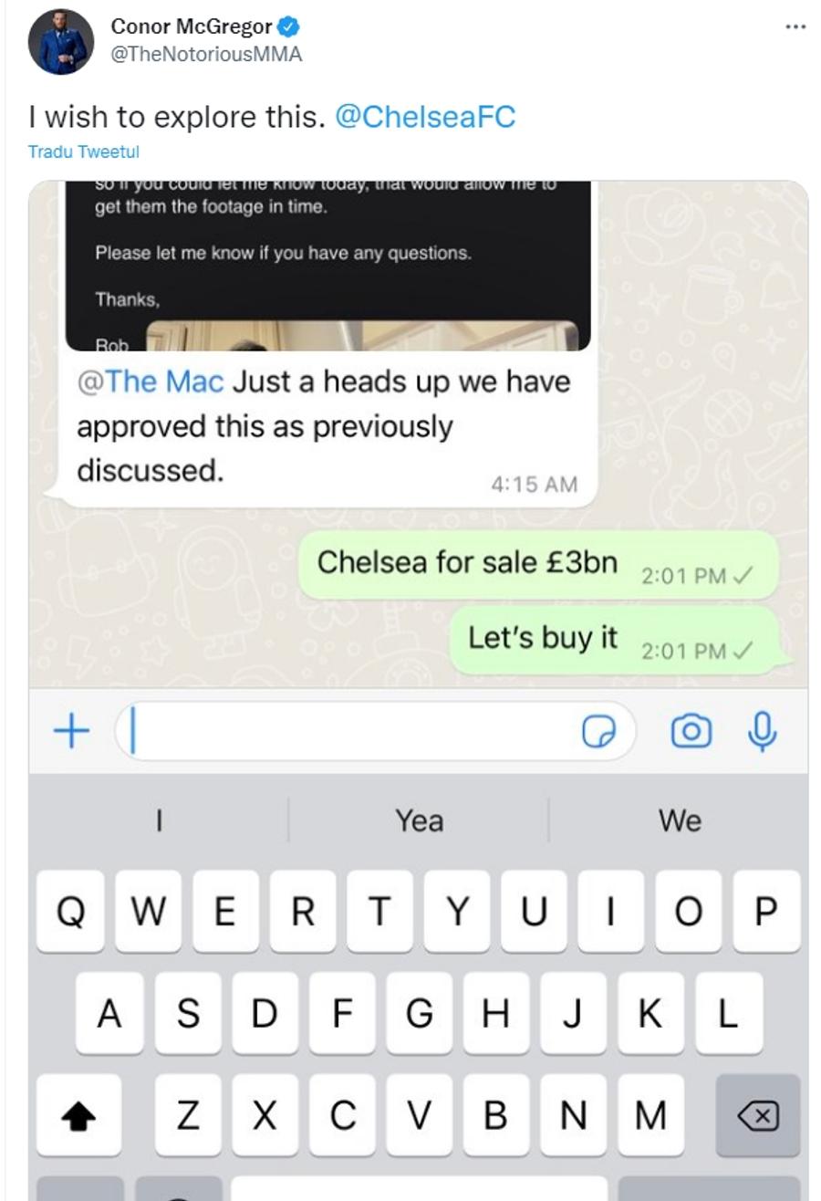 Conor McGregor, patron la Chelsea? Ce a făcut după anunțul lui Abramovic