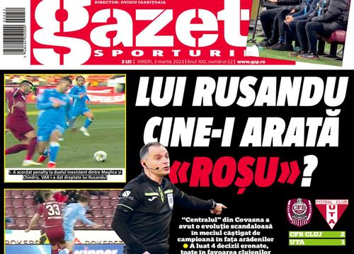 Prima pagină din Gazeta de vineri, 3 martie