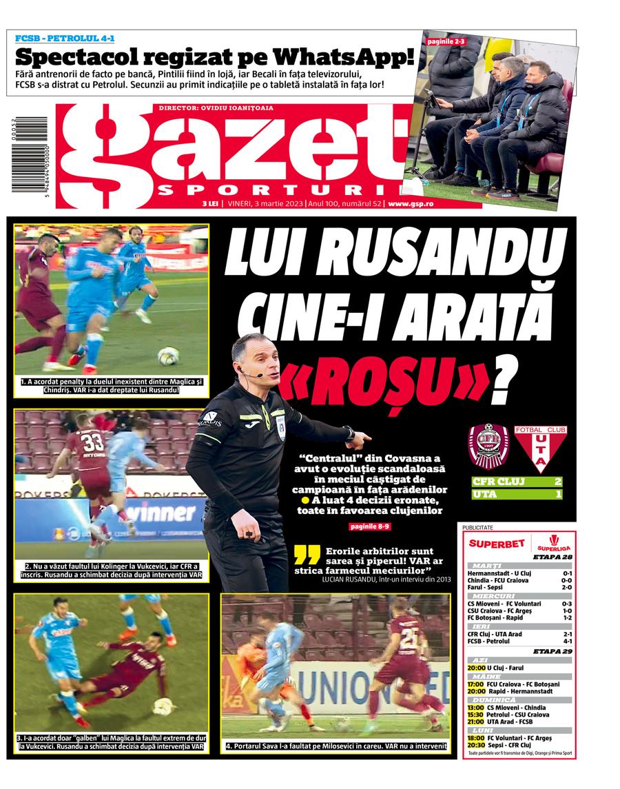 Ce fiasco de arbitraj! GSP cere cartonaș roșu pentru arbitrul Rusandu, gafeurul cu care și-a pierdut răbdarea chiar și Vassaras