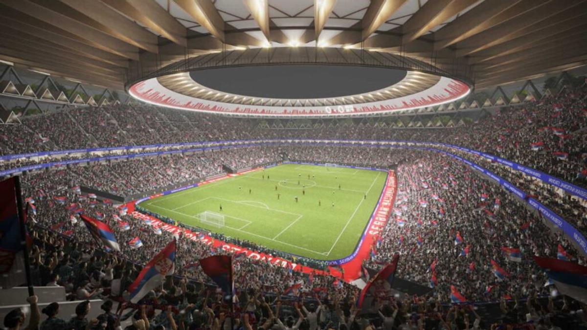 Stadionul „grădină” care se construiește la Belgrad