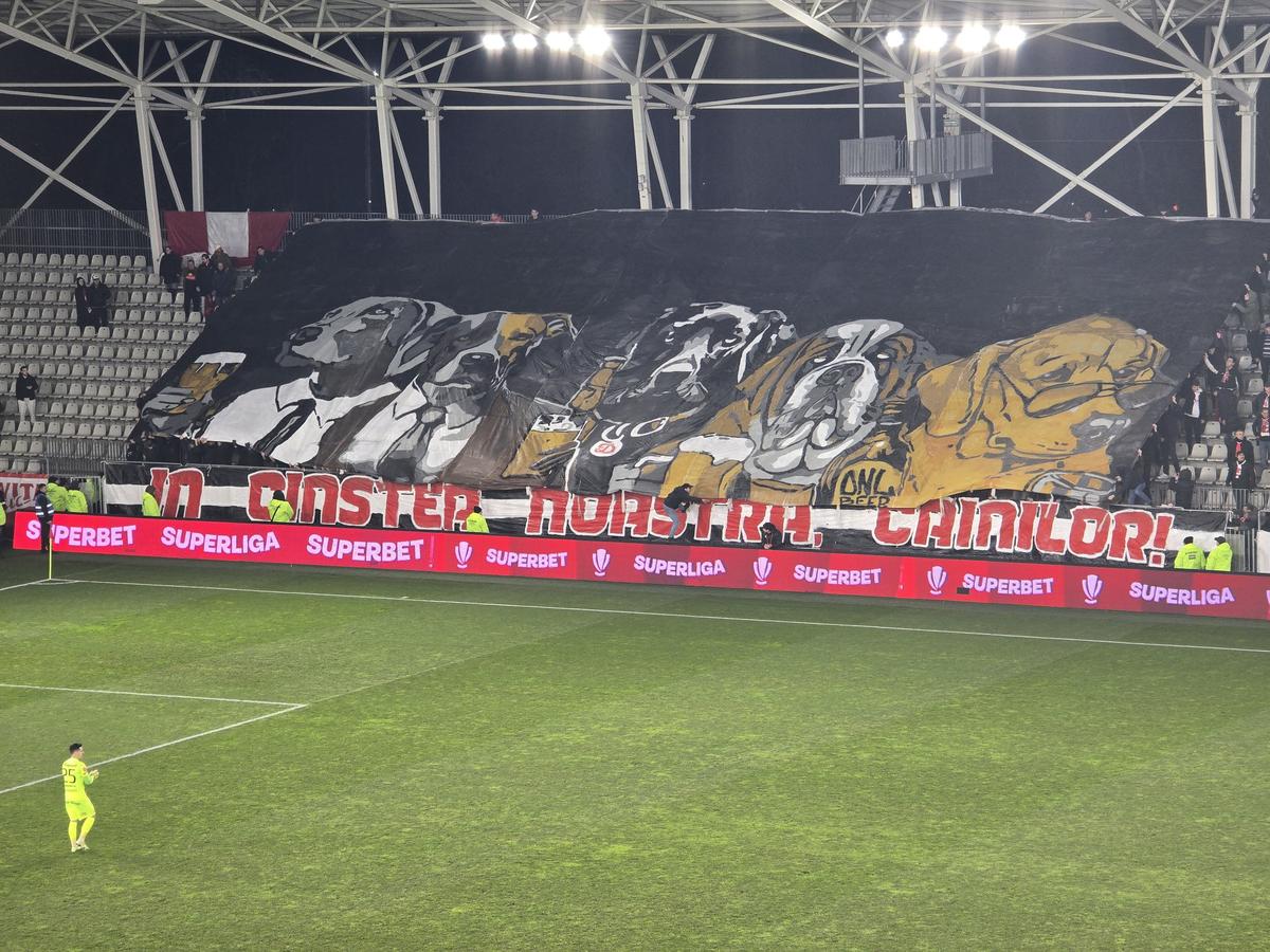 Scenogarfiile afișate de ultrașii lui Dinamo în meciul cu Hermannstadt
