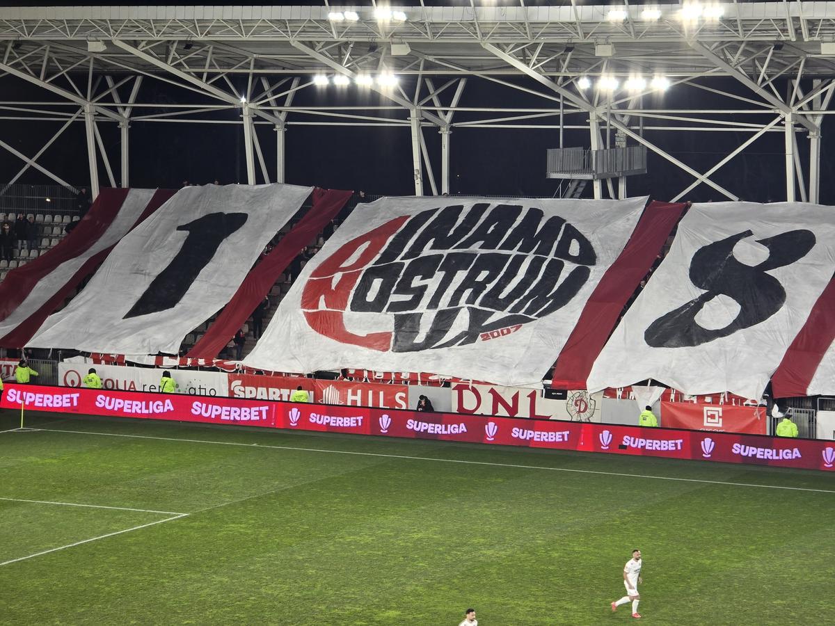 Scenogarfiile afișate de ultrașii lui Dinamo în meciul cu Hermannstadt