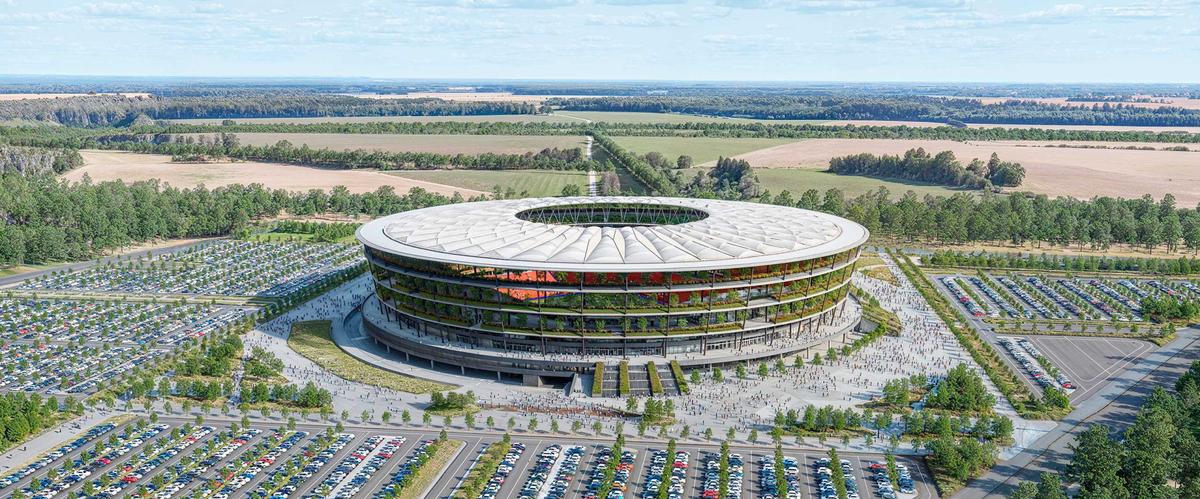 Primul „stadion-grădină” din lume se construiește la granița României: imagini impresionante