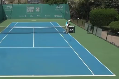 Confruntarea dintre Hayato Matsuoka (Japonia, 20 de ani, 368 ATP) și Daniil Ostapenkov (Rusia, 22 de ani, 754 ATP) a fost întreruptă, iar jucătorii au fugit de pe teren/Foto: X