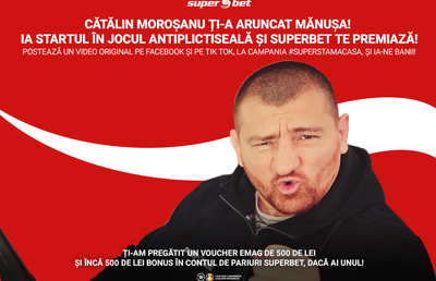 Cătălin Moroșanu te provoacă să-ți petreci timpul frumos, iar Superbet te răsplătește! Intră în campania #SuperStamAcasa, pe Facebook și pe Tik Tok!