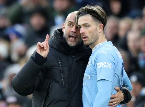 Pep Guardiola a avut de făcut reproșuri duminică la adresa lui Jack Grealish / Foto: Imago