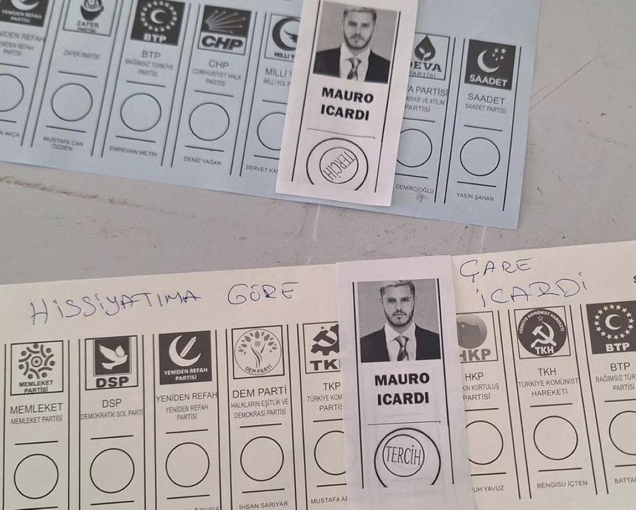 Numele și poza lui Mauro Icardi au „completat” lista candidaților la alegerile din Istanbul Fanii lui Galatasaray și-au votat golgheterul la alegerile administrative din Istanbul, în care partidul președintelui Erdogan a fost învins după 22 de ani!
