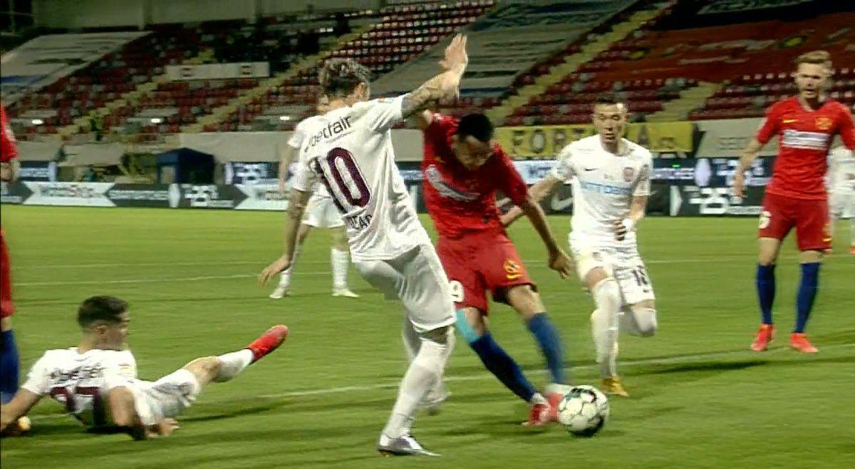 Penalty neacordat în FCSB - CFR Cluj!