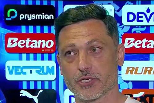Mirel Rădoi, în lacrimi după Universitatea Craiova - Rapid 1-2, etapa 7 Superliga. Foto: captură TV