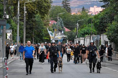 Ultrașii din Cluj înainte de un derby local // foto: Imago Images