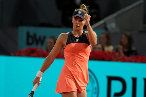 Jaqueline Cristian sărbătorind un punct la Madrid 2026 Foto: Imago Images