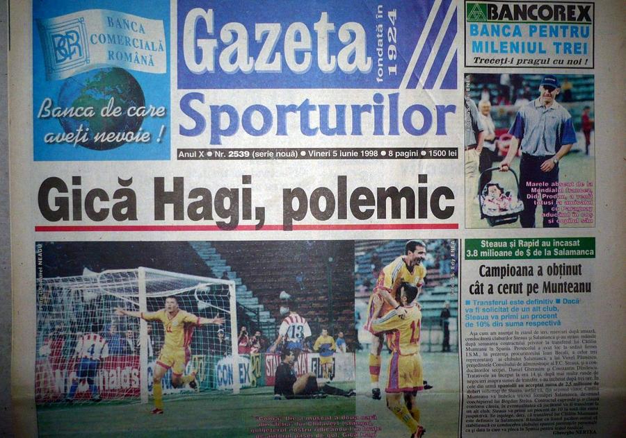 24 de ani de când Stelea le arăta degetele mijlocii spectatorilor, iar Hagi cerea statuie » În 2015, când i s-a făcut un bust, „Regele” declara: „Eu sunt legendă, nu statuie! V-am făcut fericiți”