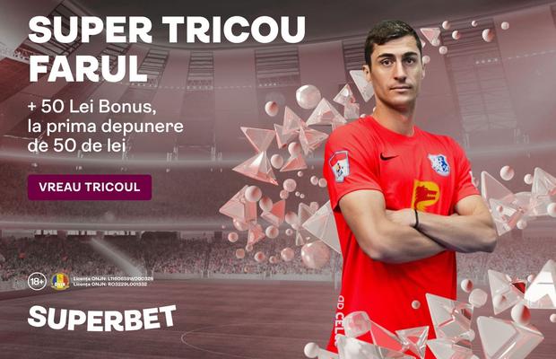 Hai în joc! La Superbet ai Bonus 50 de lei și un SuperTricou cu Farul!