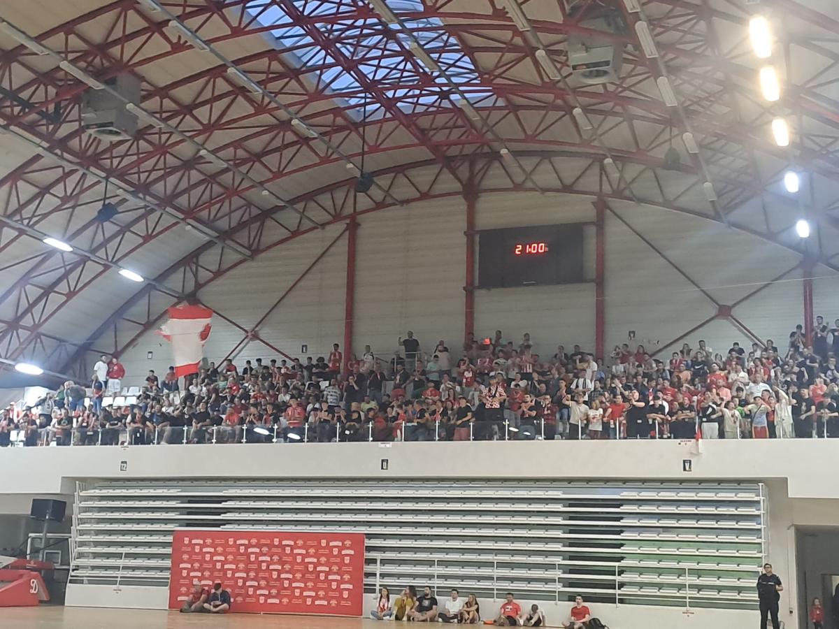 Fanii „câinilor” urmăresc FC Argeș - Dinamo în sala din Ștefan cel Mare