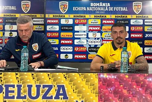 Edi Iordănescu și Nicolae Stanciu la conferința de presă