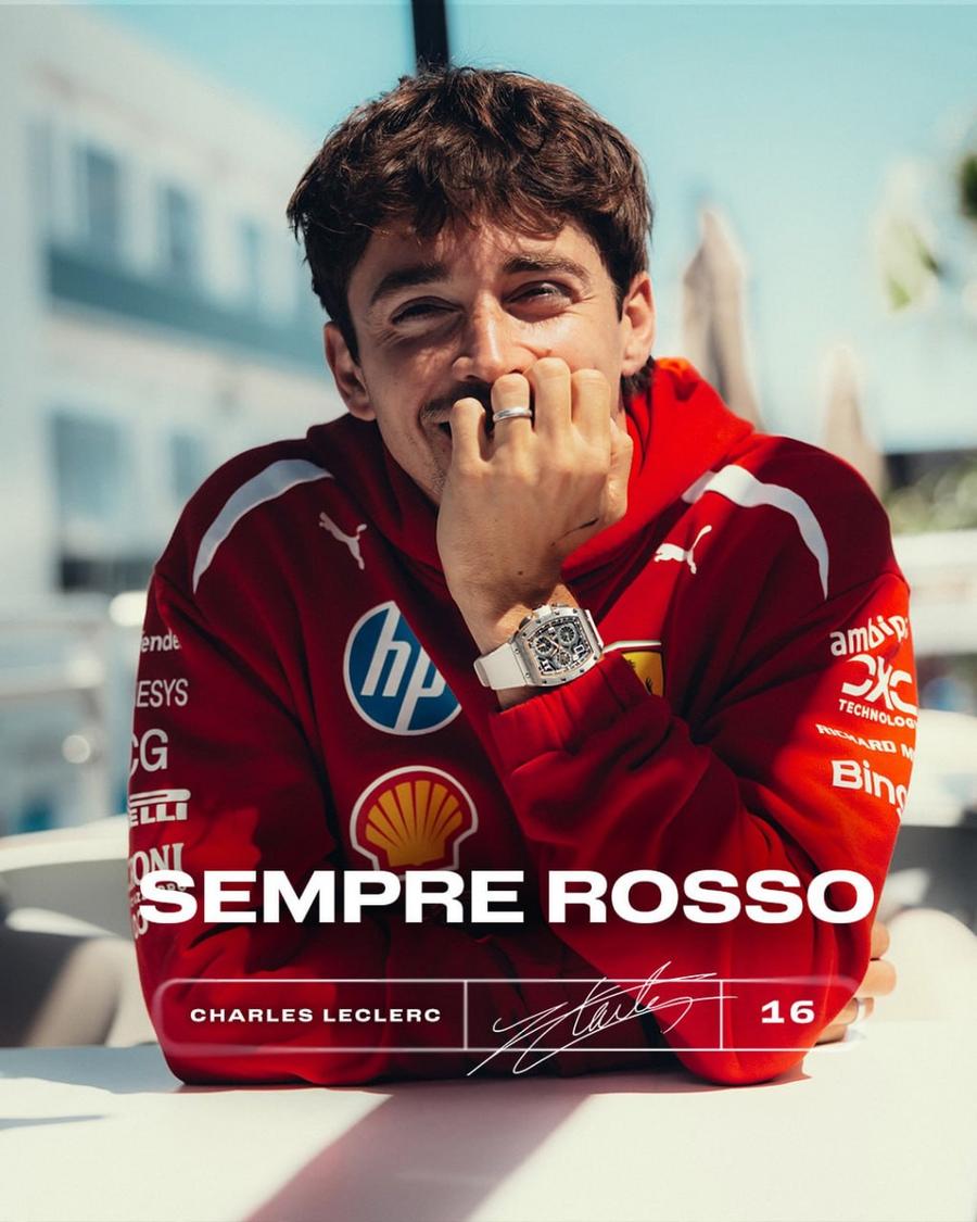 Charles Leclerc a semnat un nou contract cu Ferrari / foto: Facebook Scuderia Ferrari HP Charles Leclerc a semnat un nou contract cu Ferrari