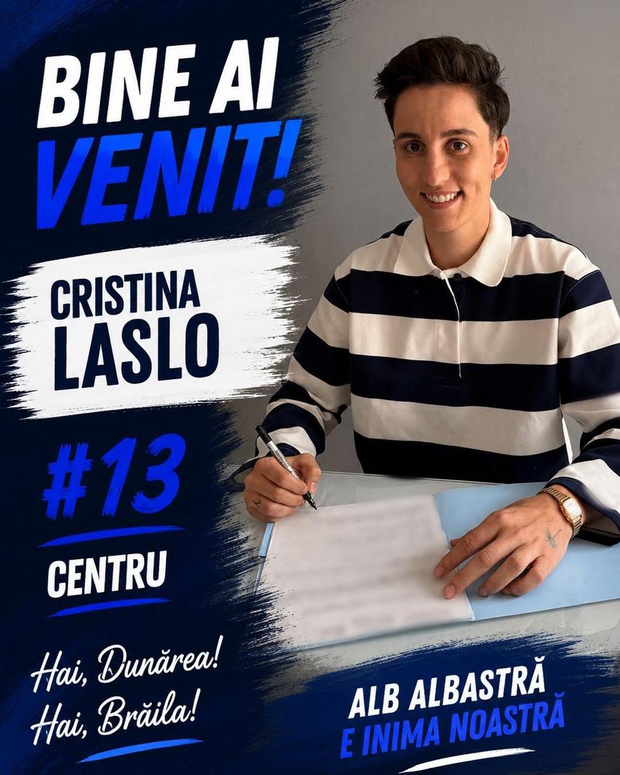 Crisitna Laslo, prezentată oficial la HC Dunărea Brăila / foto: Facebook @HC Dunarea Braila Cristina Laslo, prezentată oficial la noua echipă: „Abia aștept să ne întâlnim și să scriem istorie”