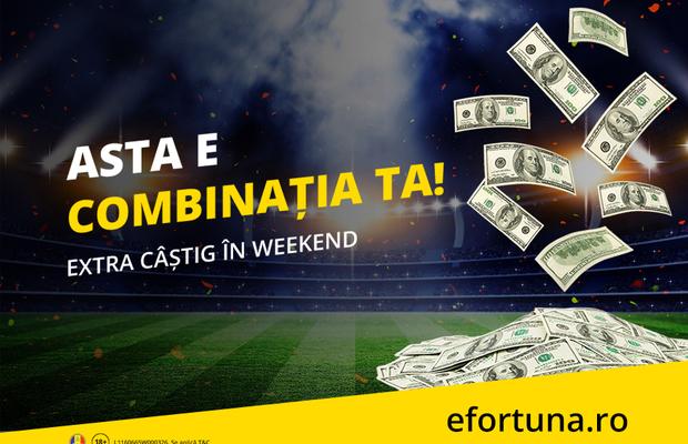 E combinație! Bagi 10 de lei și scoți 70, cu trei victorii simple. Nu vei găsi cote mai bune