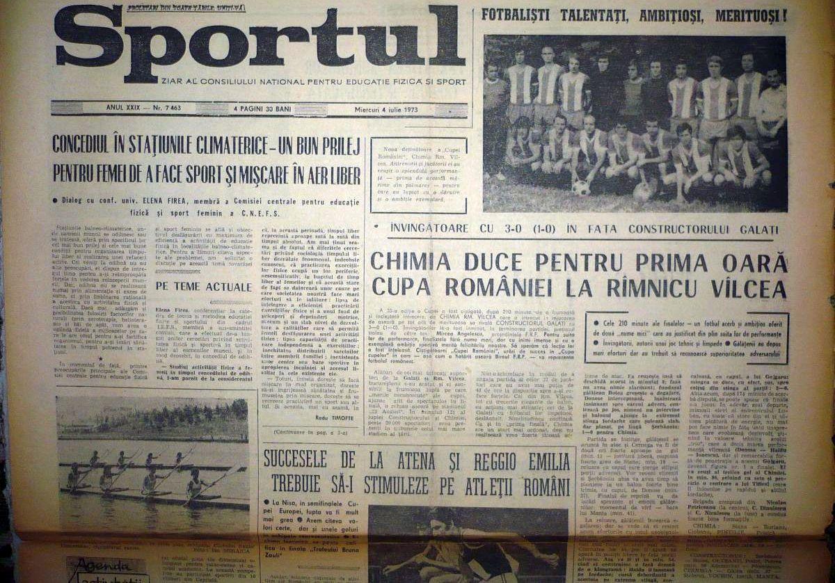 RETRO GSP: Cupa României '72-'73, finala, rejucare: Chimia Rm. Vâlcea (B) - Constructorul Galați (C) 3-0