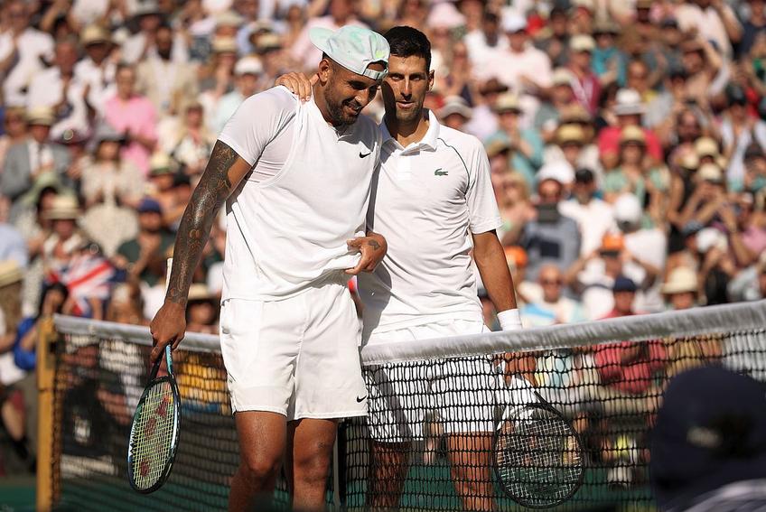 Nick Kyrgios, în stânga, nu va participa la Wimbledon 2023 // foto: Guliver/gettyimages