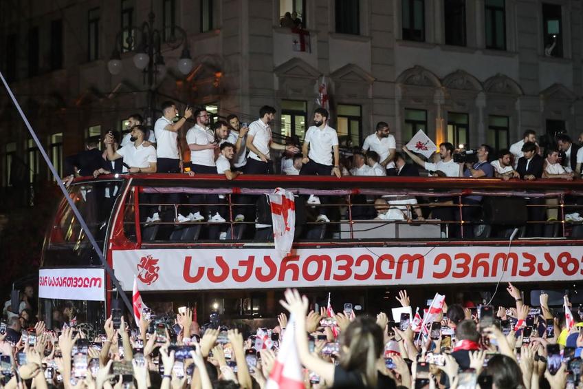 A fost nebunie azi-noapte în Tbilisi, la revenirea jucătorior Georgiei de la Euro 2024 / Foto: Imago